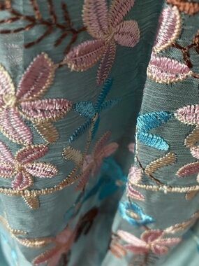 Plus Size Dress Embroidered Semi Formal Art to Wear 1X Boho Fairy Wedding Guest